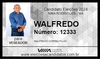 Candidato WALFREDO 2024 - NINA RODRIGUES - Eleições