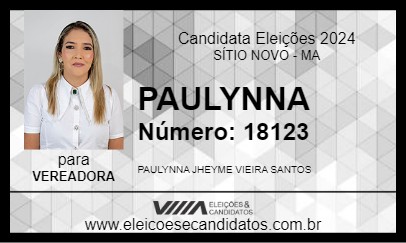 Candidato PAULYNNA 2024 - SÍTIO NOVO - Eleições