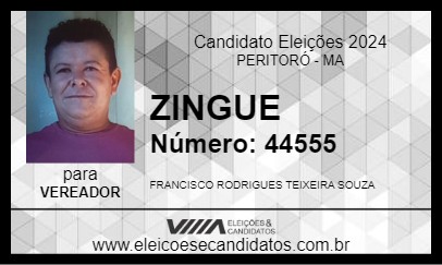 Candidato ZINGUE 2024 - PERITORÓ - Eleições