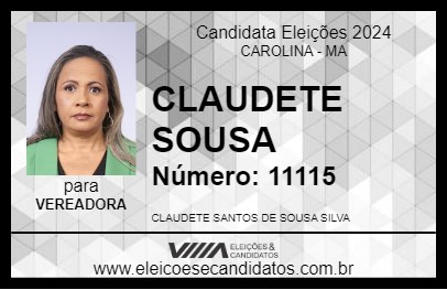 Candidato CLAUDETE SOUSA 2024 - CAROLINA - Eleições