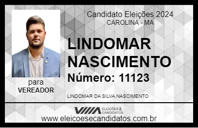 Candidato LINDOMAR   NASCIMENTO 2024 - CAROLINA - Eleições