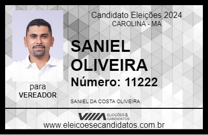 Candidato SANIEL OLIVEIRA 2024 - CAROLINA - Eleições