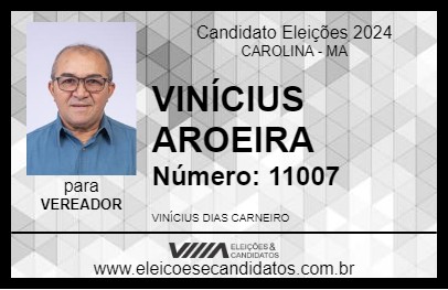 Candidato VINÍCIUS AROEIRA 2024 - CAROLINA - Eleições