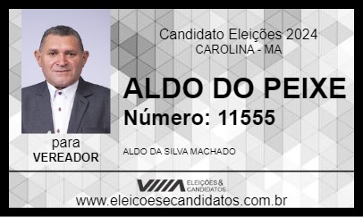 Candidato ALDO DO PEIXE 2024 - CAROLINA - Eleições