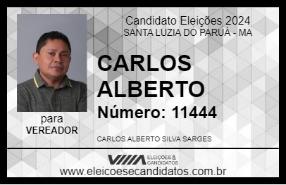 Candidato CARLOS ALBERTO 2024 - SANTA LUZIA DO PARUÁ - Eleições