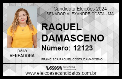 Candidato RAQUEL DAMASCENO 2024 - SENADOR ALEXANDRE COSTA - Eleições