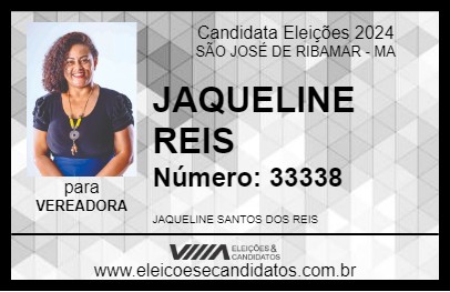 Candidato JAQUELINE REIS  2024 - SÃO JOSÉ DE RIBAMAR - Eleições