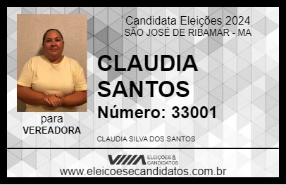 Candidato CLAUDIA SANTOS 2024 - SÃO JOSÉ DE RIBAMAR - Eleições