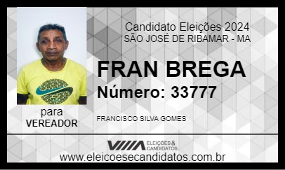 Candidato FRAN BREGA 2024 - SÃO JOSÉ DE RIBAMAR - Eleições