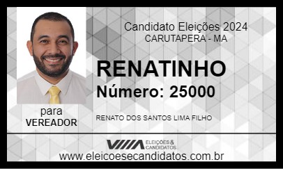 Candidato RENATINHO 2024 - CARUTAPERA - Eleições