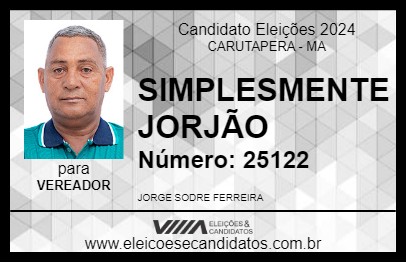 Candidato SIMPLESMENTE JORJÃO 2024 - CARUTAPERA - Eleições