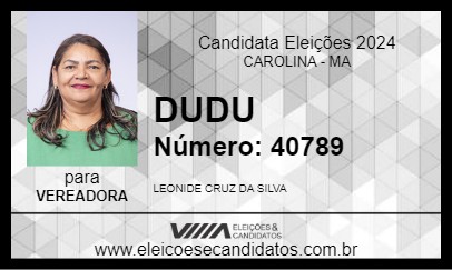 Candidato DUDU 2024 - CAROLINA - Eleições