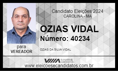 Candidato OZIAS VIDAL 2024 - CAROLINA - Eleições