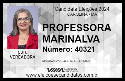 Candidato PROFESSORA MARINALVA 2024 - CAROLINA - Eleições