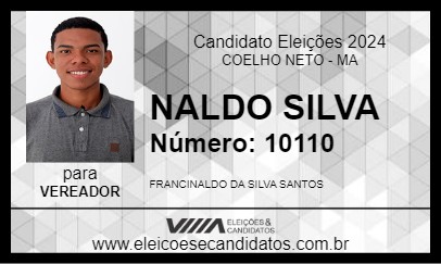 Candidato NALDO SILVA 2024 - COELHO NETO - Eleições