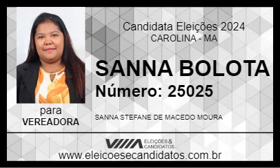 Candidato SANNA BOLOTA 2024 - CAROLINA - Eleições