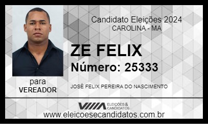 Candidato ZE FELIX 2024 - CAROLINA - Eleições