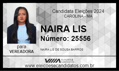 Candidato NAIRA LIS 2024 - CAROLINA - Eleições