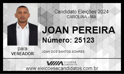 Candidato JOAN PEREIRA 2024 - CAROLINA - Eleições