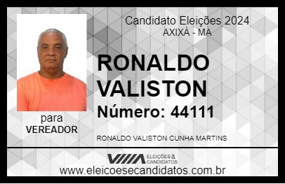 Candidato RONALDO VALISTON 2024 - AXIXÁ - Eleições