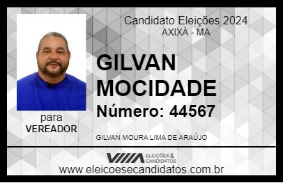 Candidato GILVAN MOCIDADE 2024 - AXIXÁ - Eleições