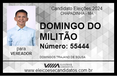 Candidato DOMINGO DO MILITÃO 2024 - CHAPADINHA - Eleições