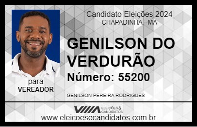 Candidato GENILSON DO VERDURÃO 2024 - CHAPADINHA - Eleições