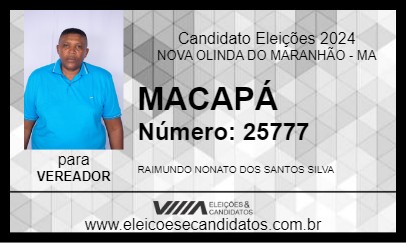 Candidato MACAPÁ 2024 - NOVA OLINDA DO MARANHÃO - Eleições