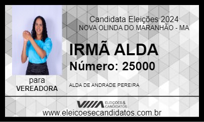 Candidato IRMÃ ALDA 2024 - NOVA OLINDA DO MARANHÃO - Eleições