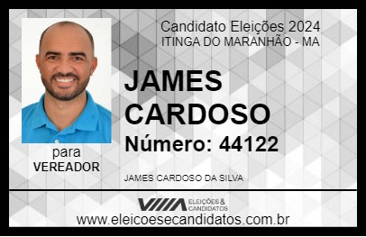 Candidato JAMES CARDOSO 2024 - ITINGA DO MARANHÃO - Eleições