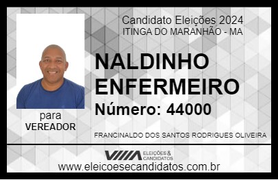 Candidato NALDINHO ENFERMEIRO 2024 - ITINGA DO MARANHÃO - Eleições