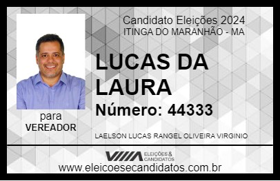 Candidato LUCAS DA LAURA 2024 - ITINGA DO MARANHÃO - Eleições