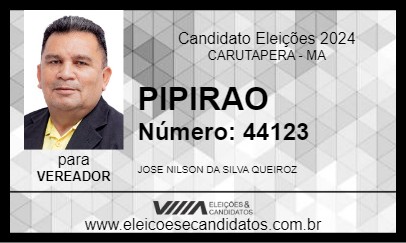 Candidato PIPIRAO 2024 - CARUTAPERA - Eleições