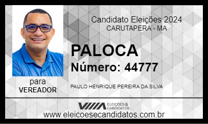 Candidato PALOCA 2024 - CARUTAPERA - Eleições