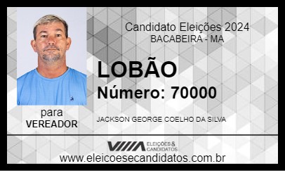 Candidato LOBÃO 2024 - BACABEIRA - Eleições