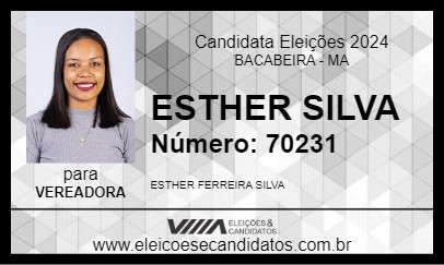 Candidato ESTHER SILVA 2024 - BACABEIRA - Eleições