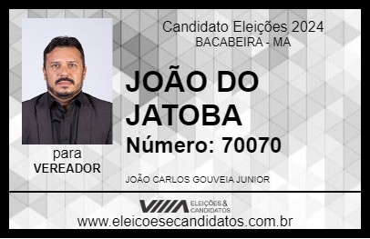 Candidato JOÃO DO JATOBA 2024 - BACABEIRA - Eleições