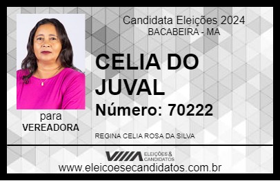 Candidato CELIA DO JUVAL 2024 - BACABEIRA - Eleições