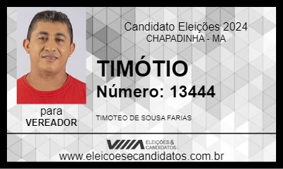 Candidato TIMÓTIO 2024 - CHAPADINHA - Eleições