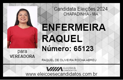 Candidato ENFERMEIRA RAQUEL 2024 - CHAPADINHA - Eleições