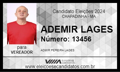 Candidato ADEMIR LAGES 2024 - CHAPADINHA - Eleições