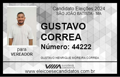 Candidato GUSTAVO CORREA 2024 - SÃO JOÃO BATISTA - Eleições