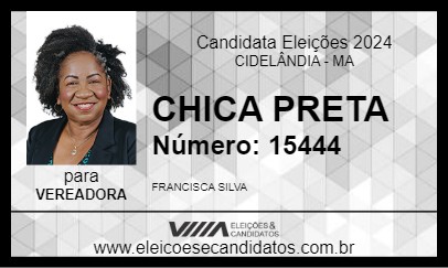 Candidato CHICA PRETA 2024 - CIDELÂNDIA - Eleições