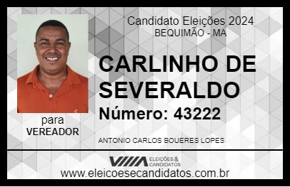 Candidato CARLINHO DE SEVERALDO 2024 - BEQUIMÃO - Eleições