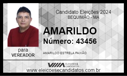 Candidato AMARILDO 2024 - BEQUIMÃO - Eleições