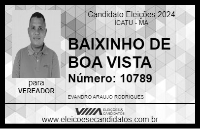 Candidato BAIXINHO DE BOA VISTA 2024 - ICATU - Eleições