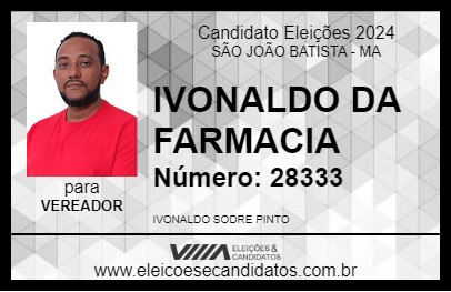 Candidato IVONALDO DA FARMACIA 2024 - SÃO JOÃO BATISTA - Eleições