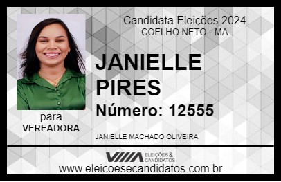 Candidato JANIELLE PIRES 2024 - COELHO NETO - Eleições