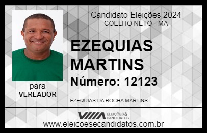 Candidato EZEQUIAS MARTINS 2024 - COELHO NETO - Eleições