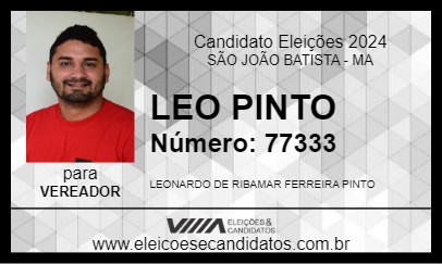 Candidato LEO PINTO 2024 - SÃO JOÃO BATISTA - Eleições